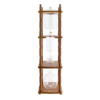 Yama Glass 25 Cup Cold Drip Maker Curved Brown Wood Frame -0