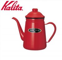 Ấm rót cà phê Kalita Thin-Spout Enamel Pot Đỏ -1.0Lít