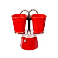 Bình pha cà phê kiểu ý Moka pot Bialetti Mini Express Double Cup Red Color