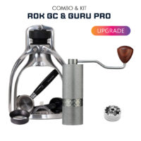 Combo Dụng cụ ép cà phê bằng tay ROK espresso GC silver & Guru Pro grinder grey - winter break